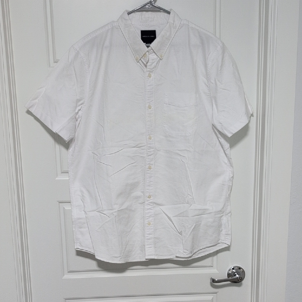 White Short Sleeve Men's Shirt American Eagle